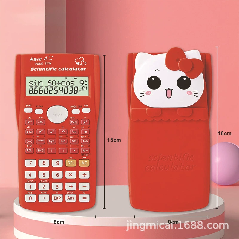 Jingmicai милый подключаемый калькулятор головы кошки для студентов модная портативная машина с функцией головы милого кота