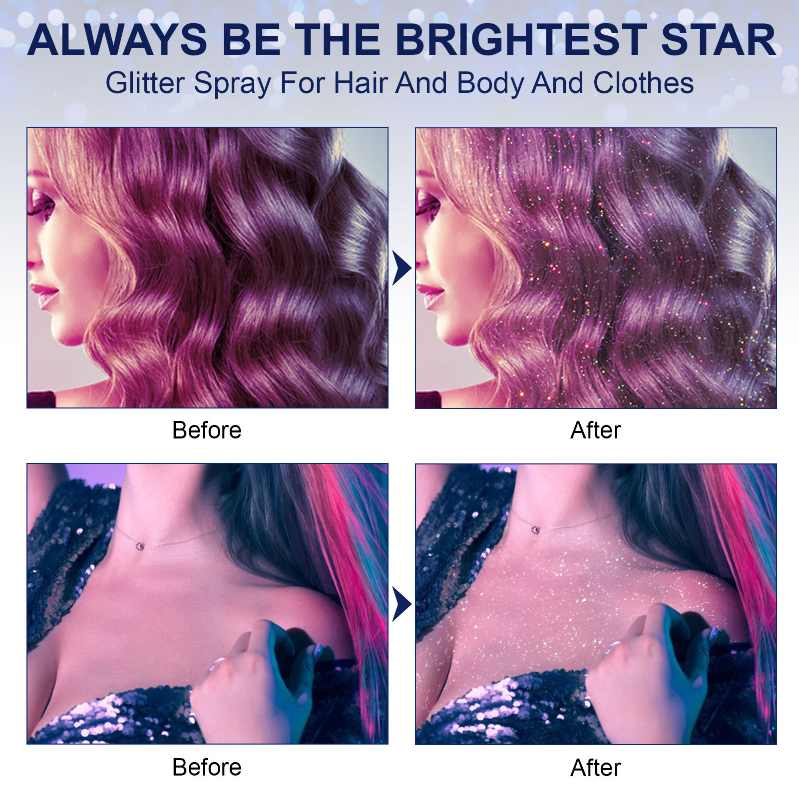 Shiny Glitter Sparkle Spray For Clothes Hair Prom Dress Sparkle Body Mist  Spray