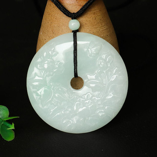 As soon as Yu Myanmar A goods jadeite flowers rich peace buckle pendant jewelry factory live on behalf of FC1050201