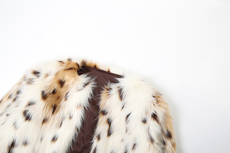 Fall All Match Leopard Print Spotted Long Fur Warm Long Sleeves Coat 16 Fall All Match Leopard Print Spotted Long Fur Warm Long Sleeves Coat
