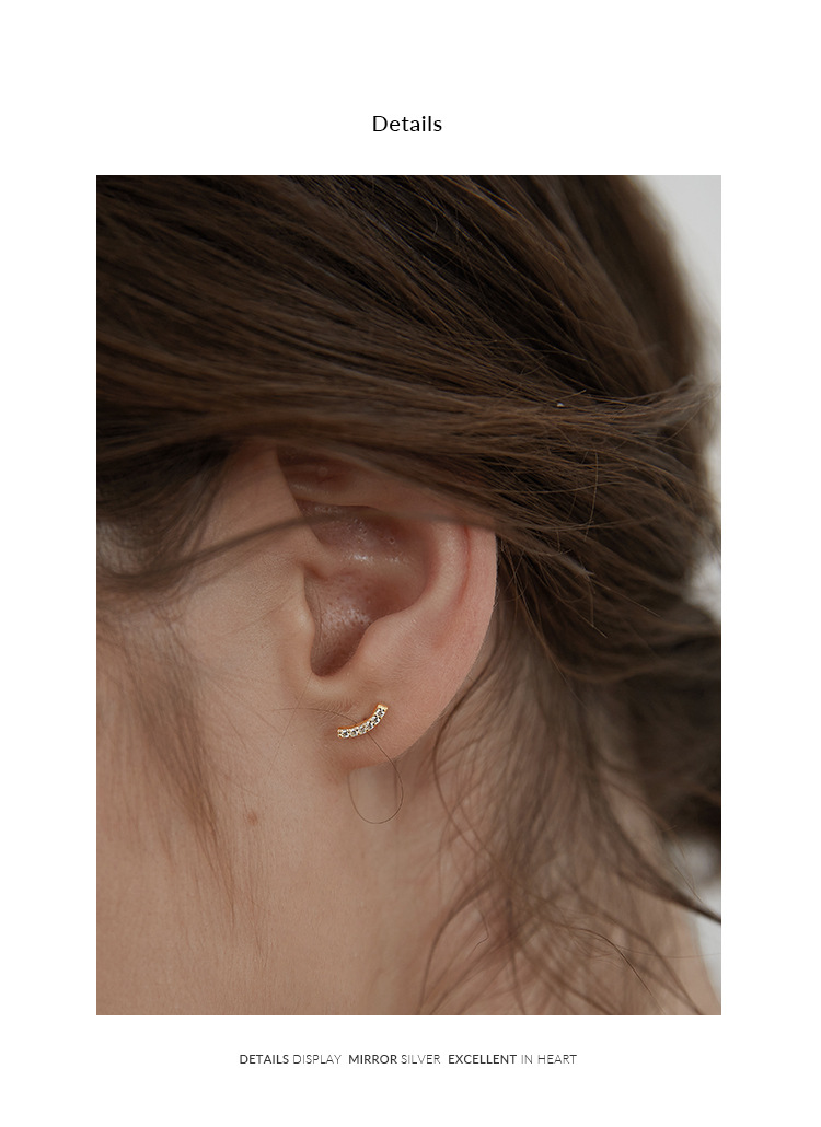 Sunburst Diamond Smile Earrings For Women Elegant Unique Studs_voghion.com
