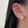 Zirconium, earrings, fresh advanced ear clips, with snowflakes, high-quality style, no pierced ears