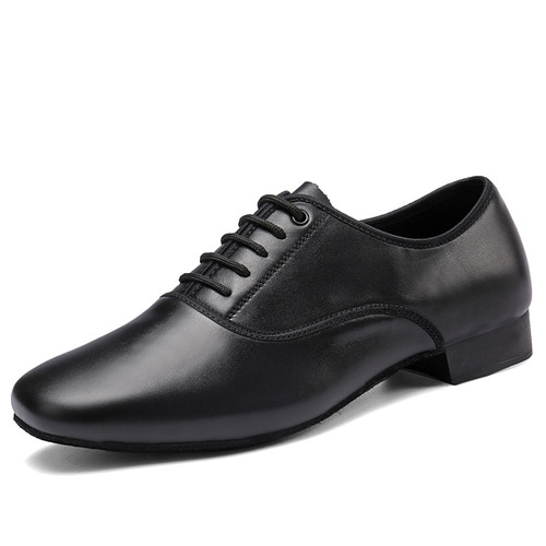 Men's fashionable black ballroom latin dance shoes waltz tango jive flamenco genuine leather shoes adult men indoor and outdoor sailors