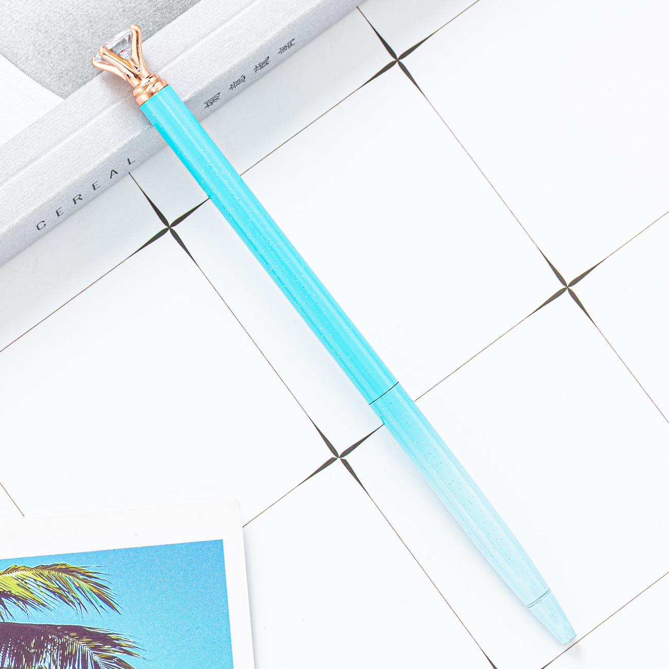 Gradiente creativo color pequeño diamante bolígrafo venta al por mayor Oficina papelería regalo publicidad pluma Impresión logotipo diamante pluma