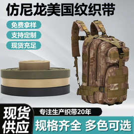 涤纶仿尼龙美国纹织带厂家批发细坑勾带人字密纹箱包服装鞋材辅料