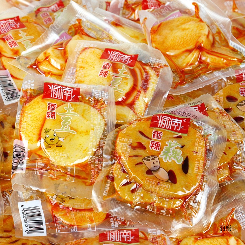 渝南香辣土豆藕片即食重庆香辣烧烤味脆卤莲藕零食小吃开味下饭菜