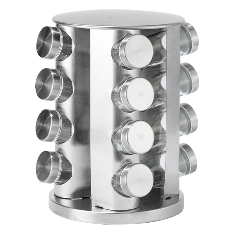 Estante de condimento giratorio de acero inoxidable multicapa, cocina de estilo nórdico, plato giratorio de 360 grados, tanque de condimento, estante de almacenamiento al por mayor