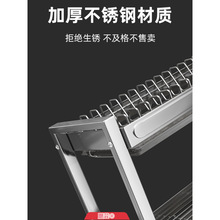 家用加厚不锈钢厨房碗架沥水收纳架多功能台面放筷盘碟置物篮