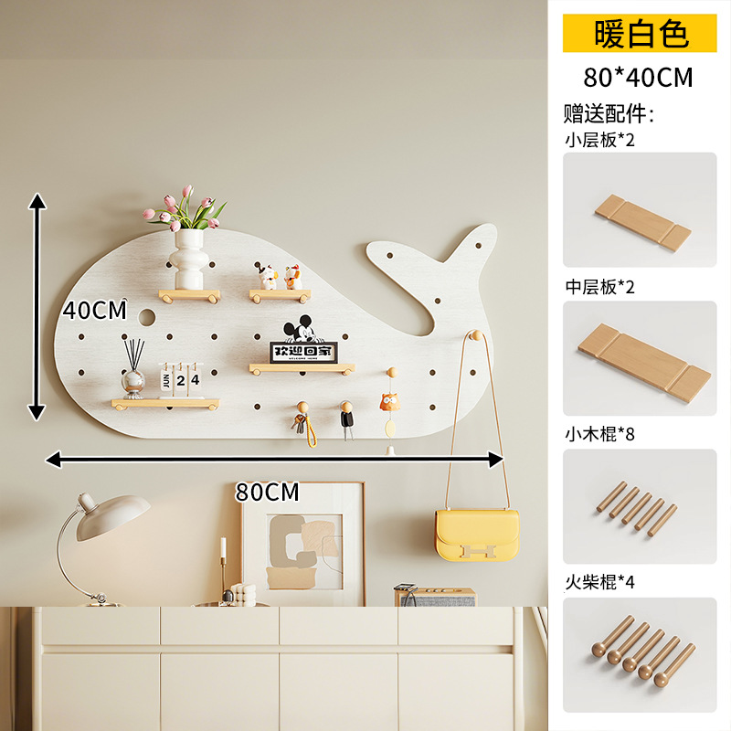 Oso pequeño agujero agujero tablero de escritorio de madera sólida almacenar exhibición modelado decoración de pared sala de estar estante de pared