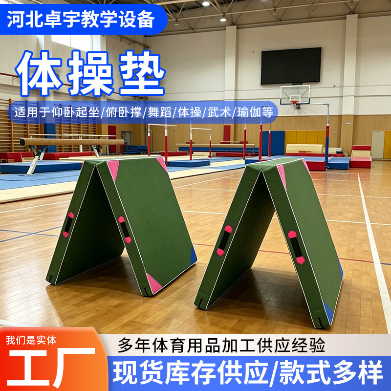 Silicone Canvas Gymnastics Mat, Thickened High-Elastic Training Protective Mat for Gymnasiums, School-Specific Sit-Up Mat
