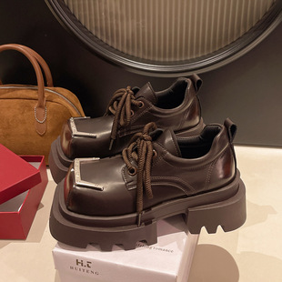 European and American Evening Wind Neutral Hip-hop Style Single-layer Shoes Women's 2025 Spring New Niche Design Comfortable Non-slip Leather Shoes