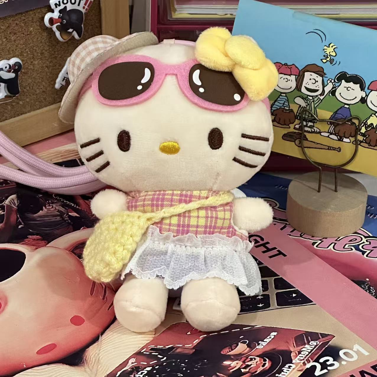 Amor hellokitty muñeca colgante llavero colgante bolsas de regalo bolsas de peluche lindo muñeca colgante lindo