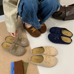 2025年新款半拖厚底铆钉凯旋门勃肯拖鞋外穿舒适女包头拖穆勒
