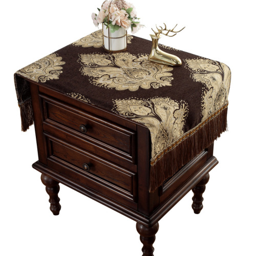 美式奢华床头柜盖巾欧式床头柜盖布防尘罩套边柜鞋柜多用巾布艺