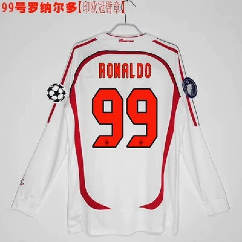 Ретро-футболка 0607AC22 Kakanestama R Tini Inzagi Pirlo длинные рукава, футболка для футбола