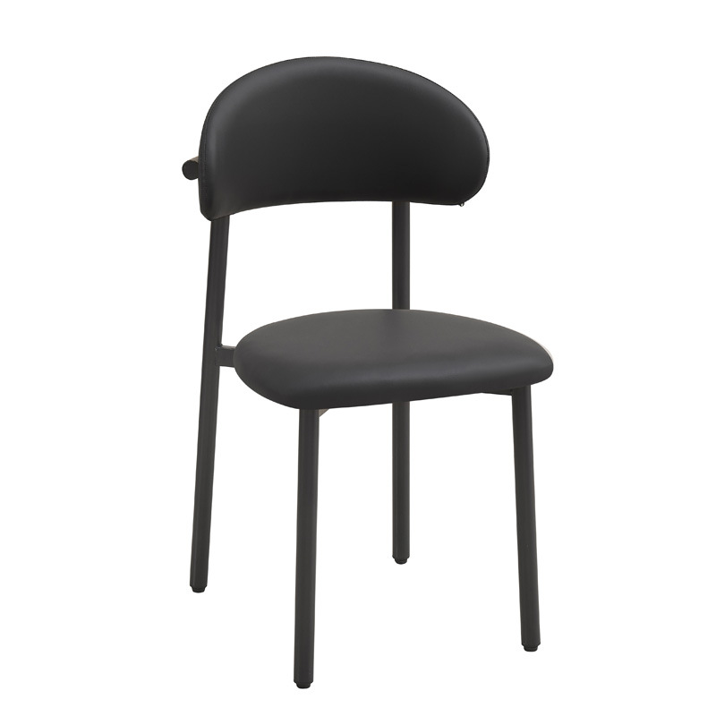 Silla de comedor de lujo ligero, cojín de cuero para el hogar, silla de ocio, silla de recepción de hotel, silla de banquete comercial, silla de comedor