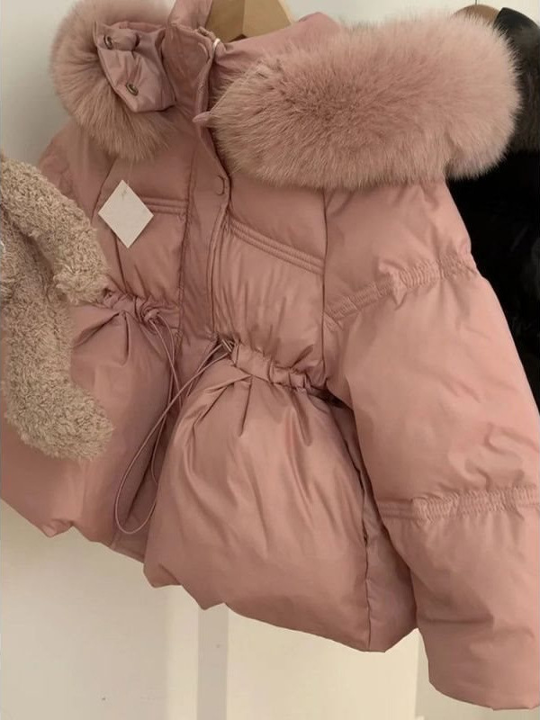 韩版女童2025羽绒棉服新款冬装洋气冬季宝宝保暖毛领棉衣外套公主|undefined
