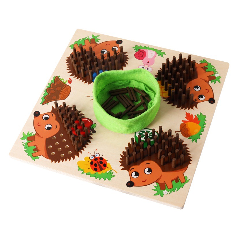 Bebé Montessori Educación Temprana juguetes educativos acción fina formación sensorial juego de mesa interacción padre-hijo Hedgehog juego transfronterizo
