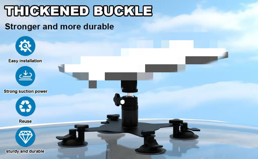 Cross-Border Car Roof Mount with Suction Cup/Magnetic Attachment Suitable for Mini Receiver Brackets, Universal Mount for Cars and Boats