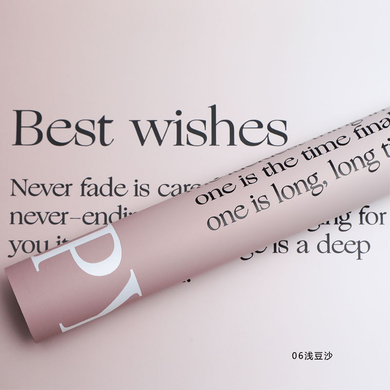 Gradiente inglés de doble cara de dos colores de papel ouya nacarado película impermeable flor regalo papel de regalo fábrica al por mayor