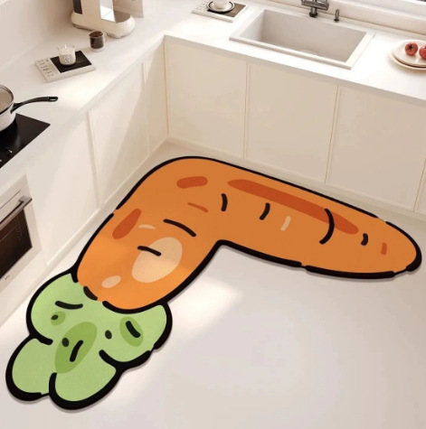 L-shaped Diatomaceous Earth Bathroom Mat Water Absorbent Non Slip_voghion.com