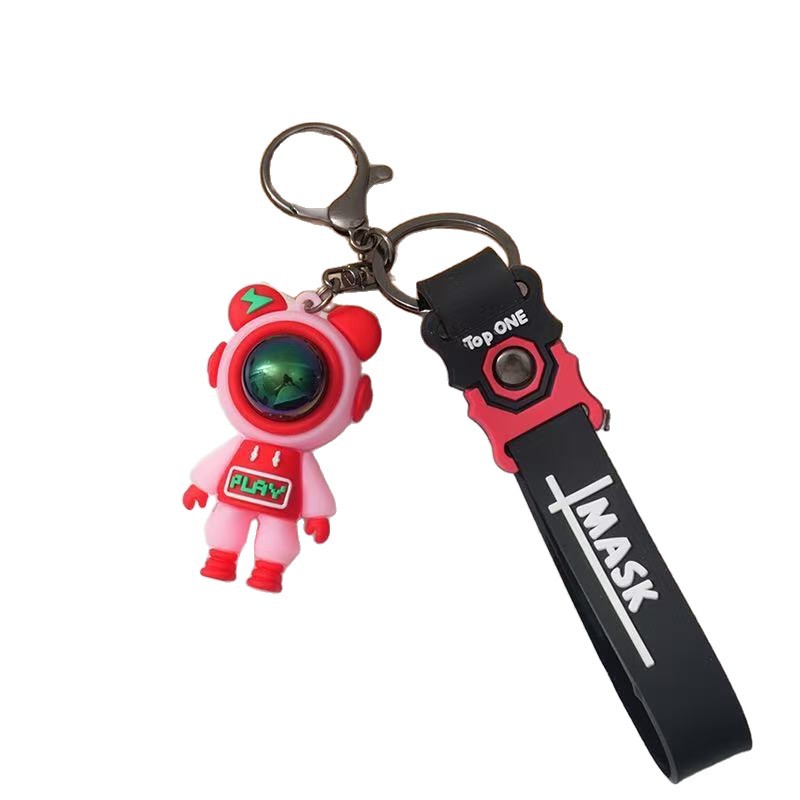 Cartoon Flash Bear Astronaut Keychain Cute astronauta bolsa bolsa colgante al por mayor centro comercial muñeca máquina al por mayor image 6