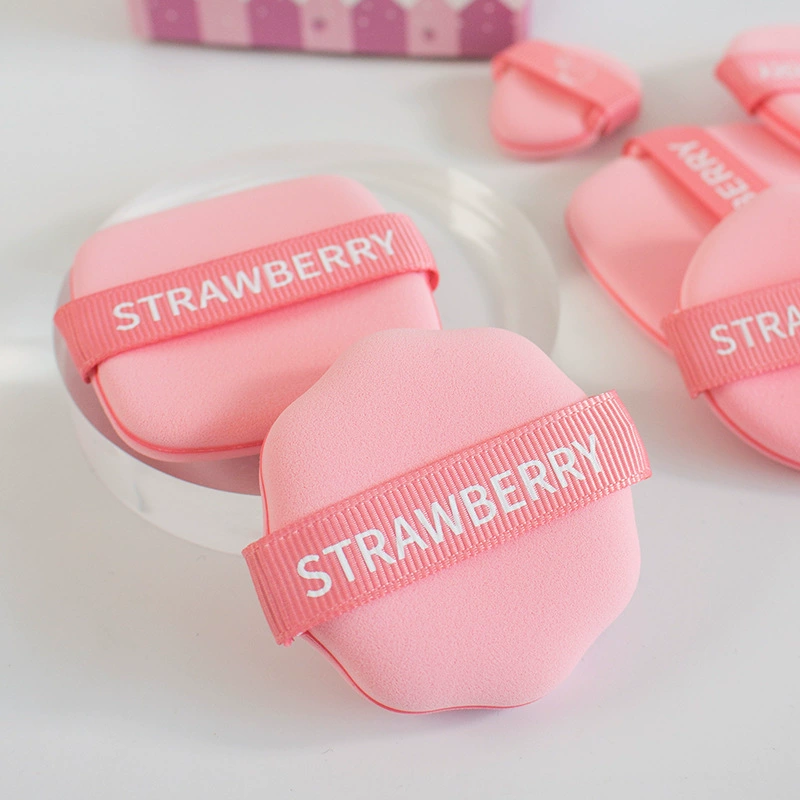 Powder Puff (Guo Xiao Niu) Strawberry Cushion — Dual-Use Dry & Wet, Super-Soft Strap