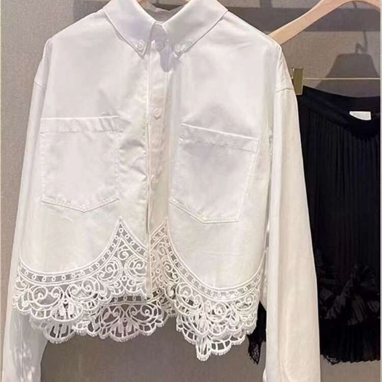 2026 new style, elegant French-style patchwork design, unique long-sleeved shirt for women, suitable as a sun-protective base layer or top 2026 new style, elegant French-style patchwork design, unique long-sleeved shirt for women, suitable as a sun-protective base layer or top