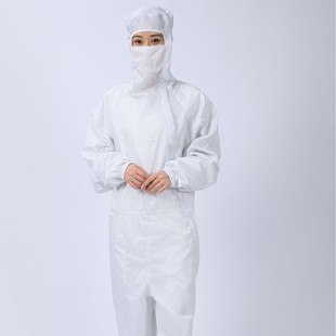Mesh Three-Piece Dust-Free Suit with Diagonal Zipper, Anti-Static Suit, Breathable Mask, Dust-Free Suit, Pharmaceutical Factory Dust-Free Workshop