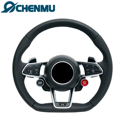 Suitable for Audi A3 A4L A5 A6L A7 Q2L Q3 Q4 Q5L Q6 modified R8 double bond steering wheel (Steering wheel) - r8-silver-frame-double-button-assembly