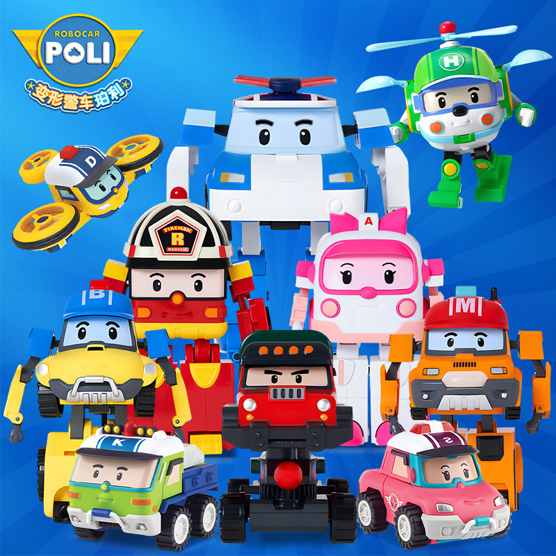 Transforming Police Car Perley Poli Ambaloy Hayley 4 Inch Robot Boys Girls Children Toys