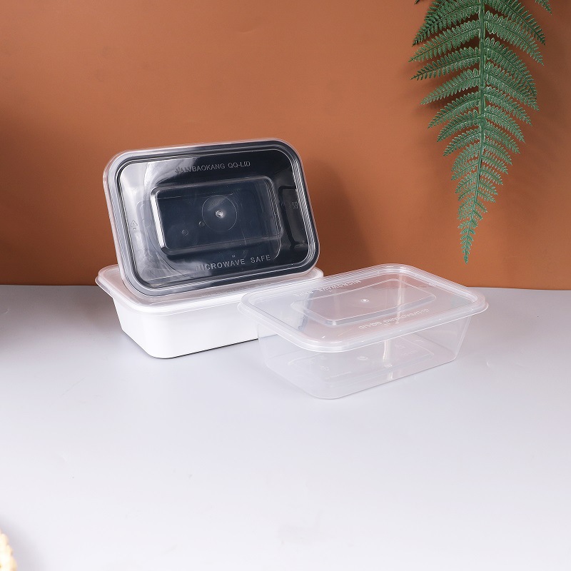 Fiambrera desechable Fiambrera de plástico rectangular para llevar vajilla comida rápida tazón de sopa grueso con tapa caja de embalaje plato