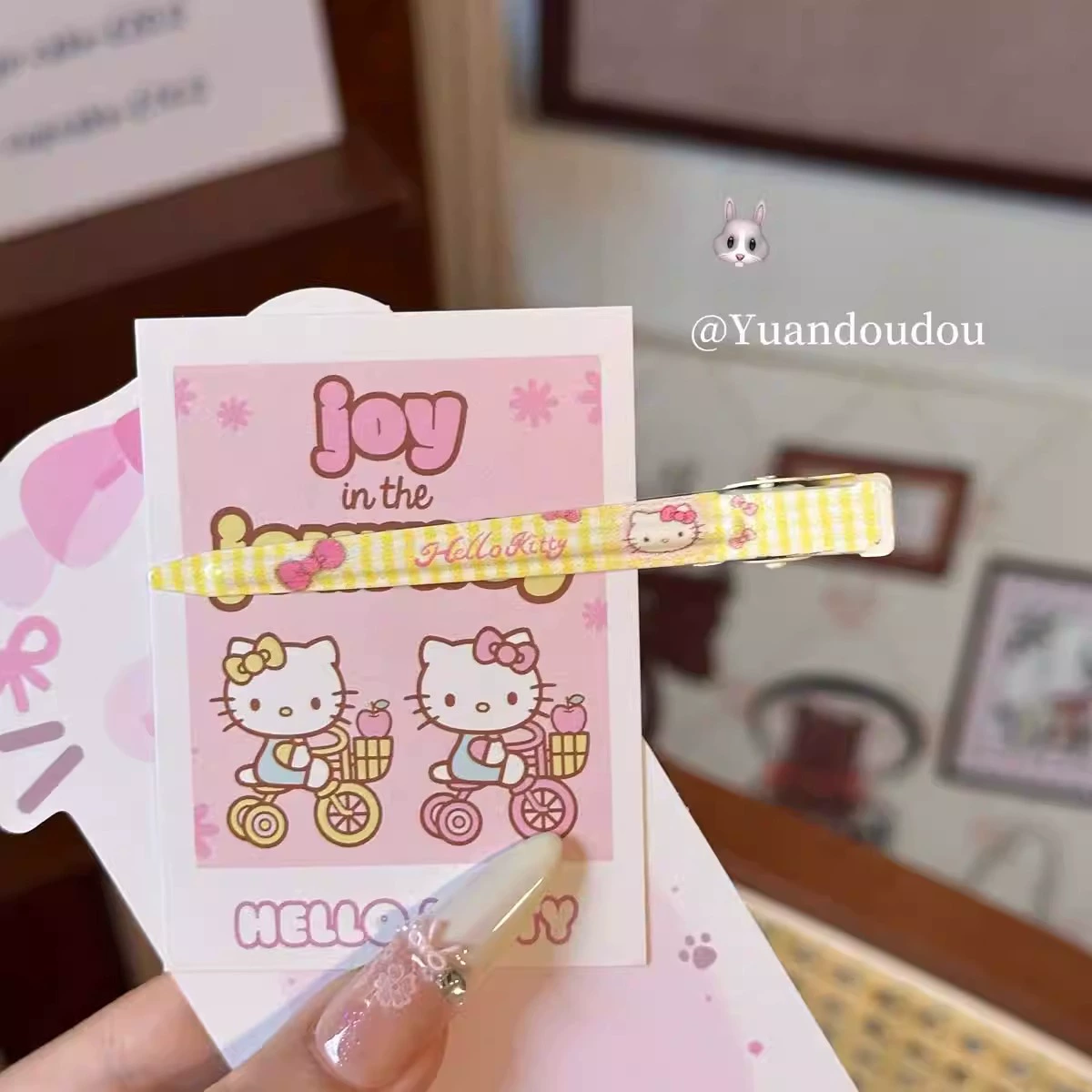 Заколки для волос (Hello Kitty) — для челки и умывания, 5 цветов, 9 см