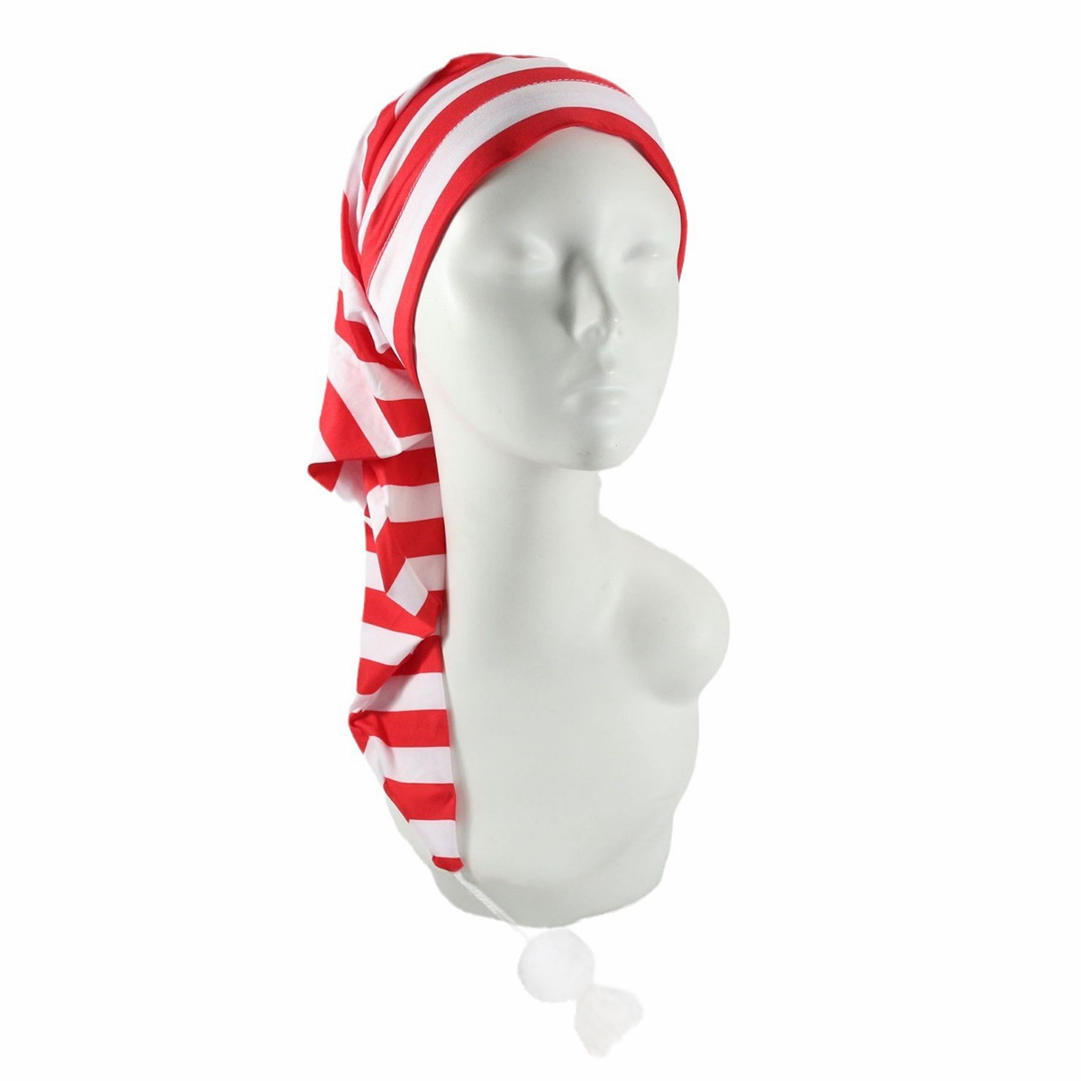 Nuovo cappello da mago di Natale più venduto con elasticità regolabile e cappello a coda lunga stampato con cappello di Halloween con palla di pelo bianco_voghion.com