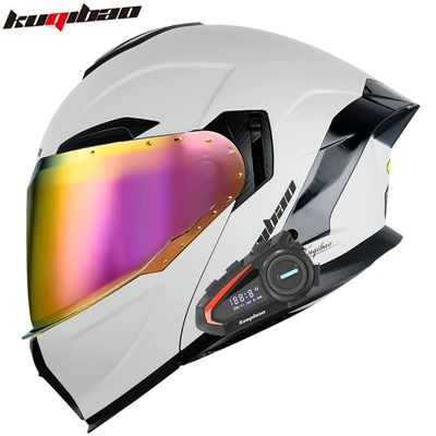 Motosiklet kaskı (dəbilqə) – 3C Certified Full-Face Helmet - matte-cool-gray-with-k20-bluetooth-with-red-plating-m