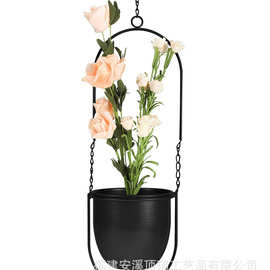 热卖创意款铁艺椭圆形花盆家居装饰壁挂花篮花园悬挂花架