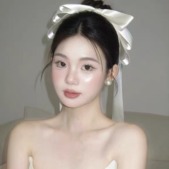 女性用の新しい白い大きなリボンヘアピン、後頭部のフレンチトップクリップ、リボンエッジクリップ、写真撮影用の花嫁のヘッドドレス|undefined