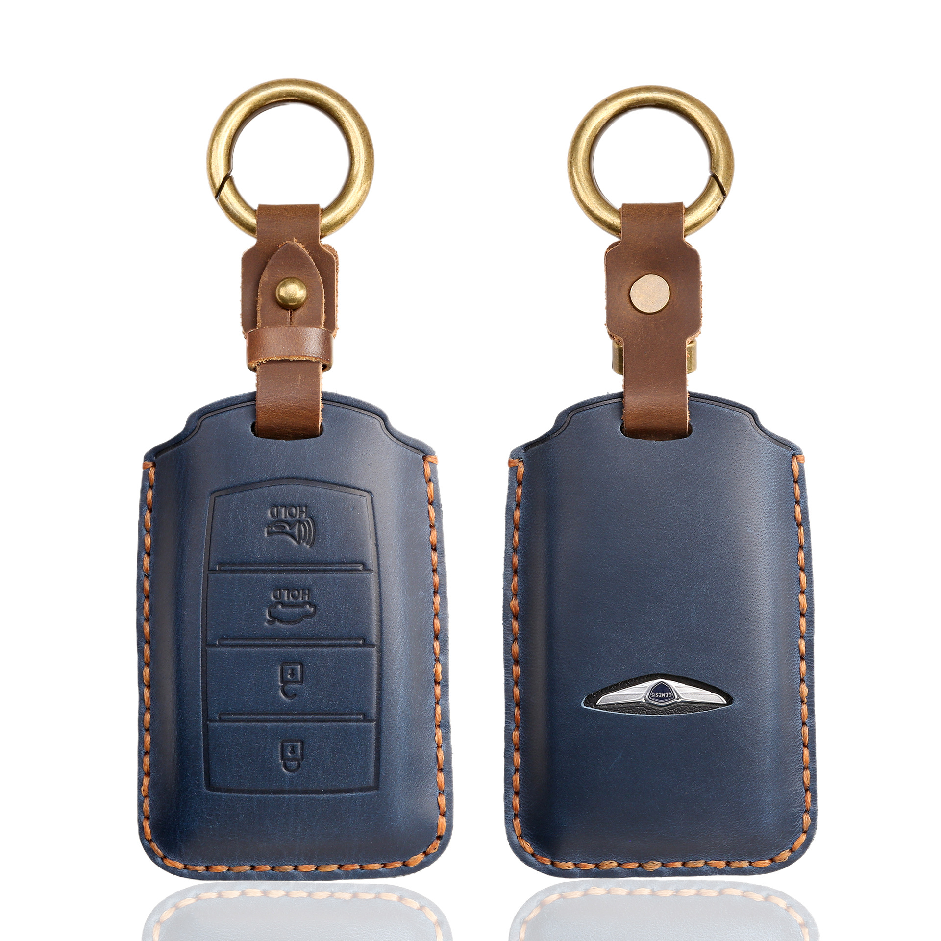 Retro Key Cover Suitable for Genesis Old Model Genesis Pure Handmade Genuine Leather Buckle Case