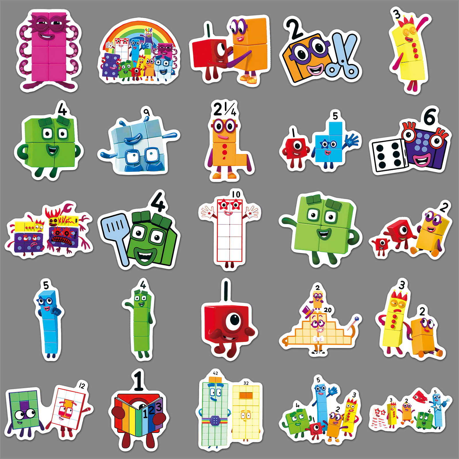 50 pegatinas numberblocks bloques de construcción iluminación digital animación de educación temprana transfronteriza pegatinas decorativas impermeables image 3