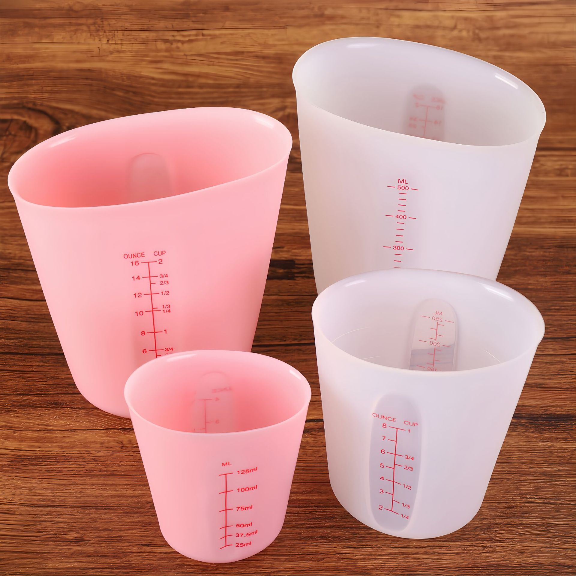 Herramientas de cocina 250ML500ML taza de medición de silicona visual DIY horneado con escala taza de medición resistente a altas temperaturas image 1