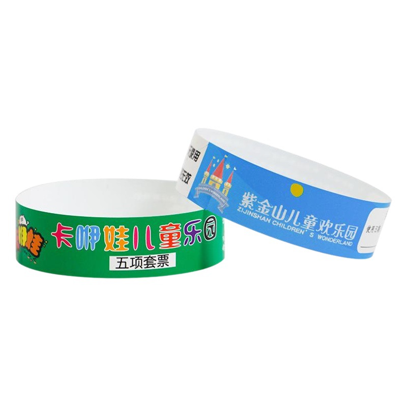 Pulsera desechable parque infantil Parque de Atracciones pulsera de papel sintético pulsera de papel DuPont