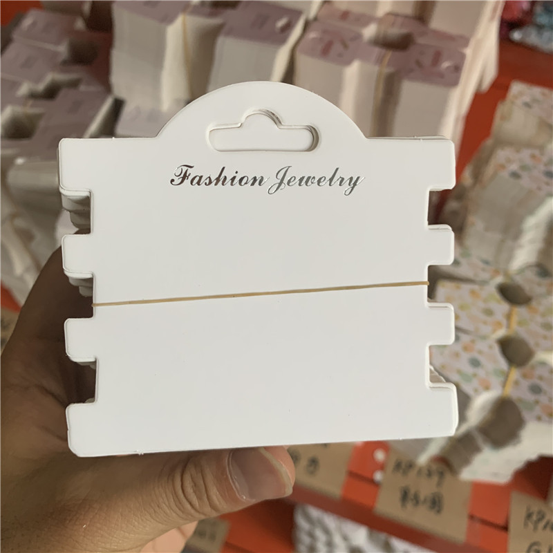 kp530约100张9.5*8.5发圈卡纸夹子三卡位卡片皮筋纸板短卡头绳卡