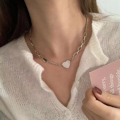 Necklace Jewelry wholesale Cold Hip hop Retro love Mosaic new pattern Simplicity temperament Sweater Accessories