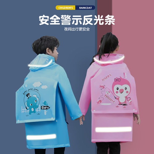 Children's raincoat boys  new style rainproof clothing for primary school students with school bag for children and babies to go to school poncho
