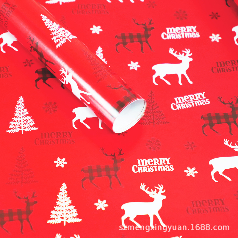 Nuevo regalo de vacaciones de Navidad regalo de dibujos animados niños caja de regalo papel de regalo decorativo papel de regalo papel de color rojo y verde