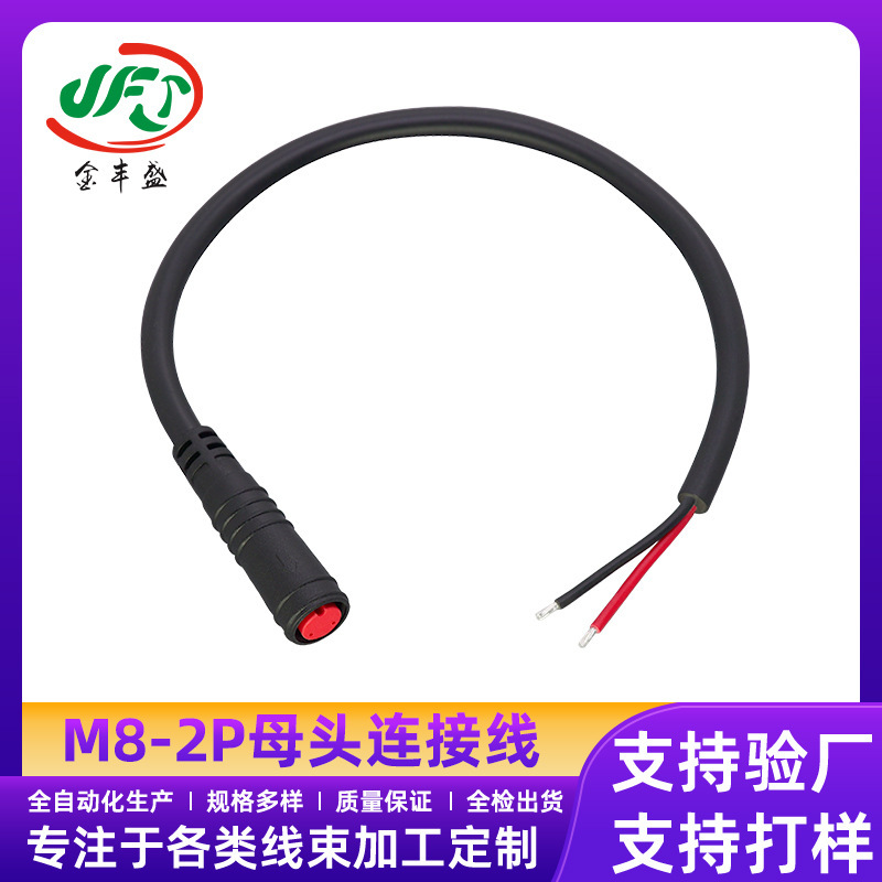 M8-2P Female Connector Cable, Red and Black Two-Core Sheathed Cable, Electric Scooter Balance Car Light Connection Cable M8-2P Female Connector Cable, Red and Black Two-Core Sheathed Cable, Electric Scooter Balance Car Light Connection Cable