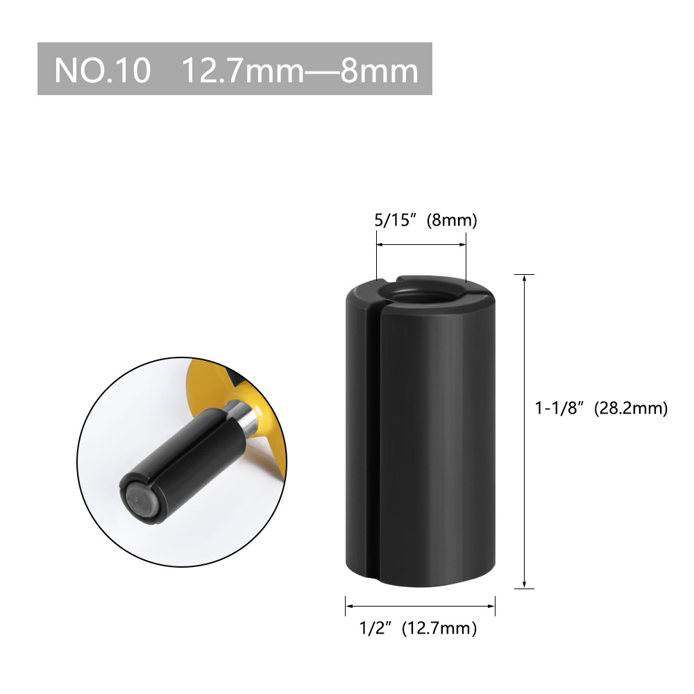 Cortador de fresado clip de conversión máquina de grabado adaptador de máquina de recorte de conversión multi-especificación Chuck carpintería fresado cortador mango de conversión