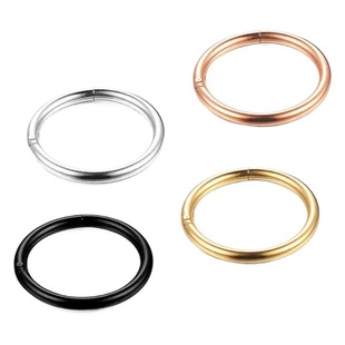 G23 Titanium Nose Ring Jewelry European and American Split Ring Titanium Steel Human Septum Piercing Nasal Ornaments Seamless Ring Earrings Hinge