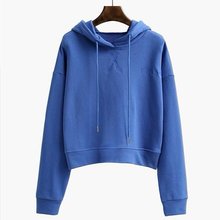 美式复古套头连帽卫衣女秋冬季宽松显瘦高腰短款帽衫外套辣妹风