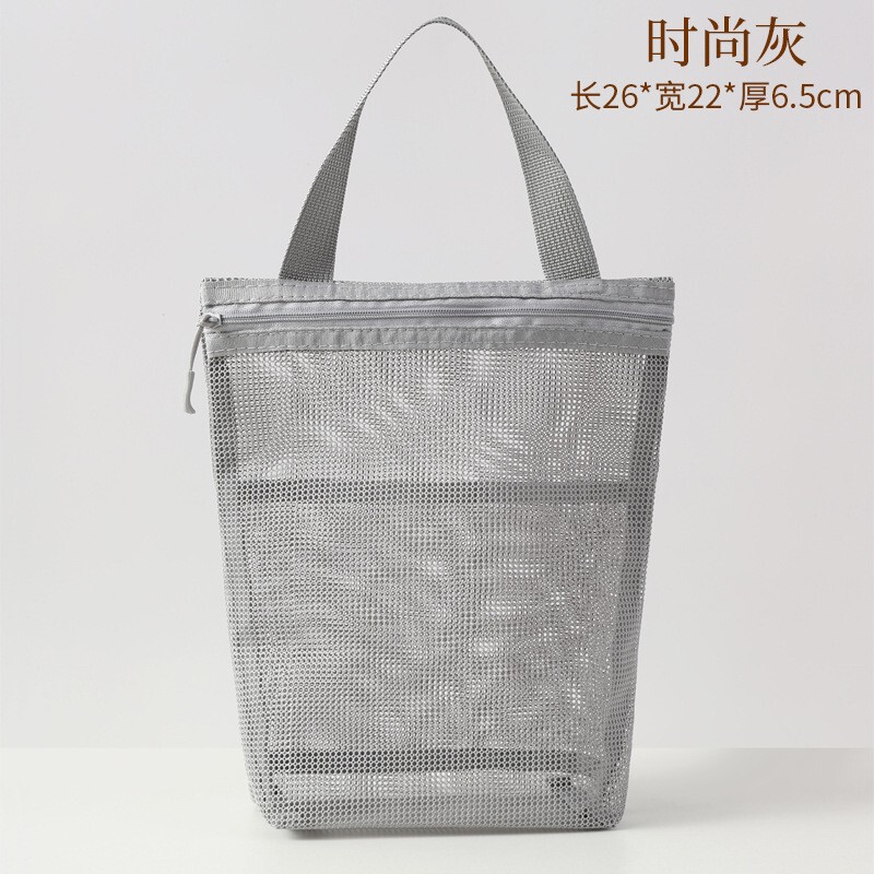 新型シンプル洗面バッグメッシュ手提げ化粧バッグ女性入浴フィットネス旅行携帯通気排水収納袋|undefined